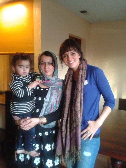 One of the Afghan ladies and her daughter--2 out of a 6 person family we resettled in Sacramento.